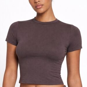 Skims Cotton Jersey T Shirt Top Shirt Iron Brown Small Shirt NWT